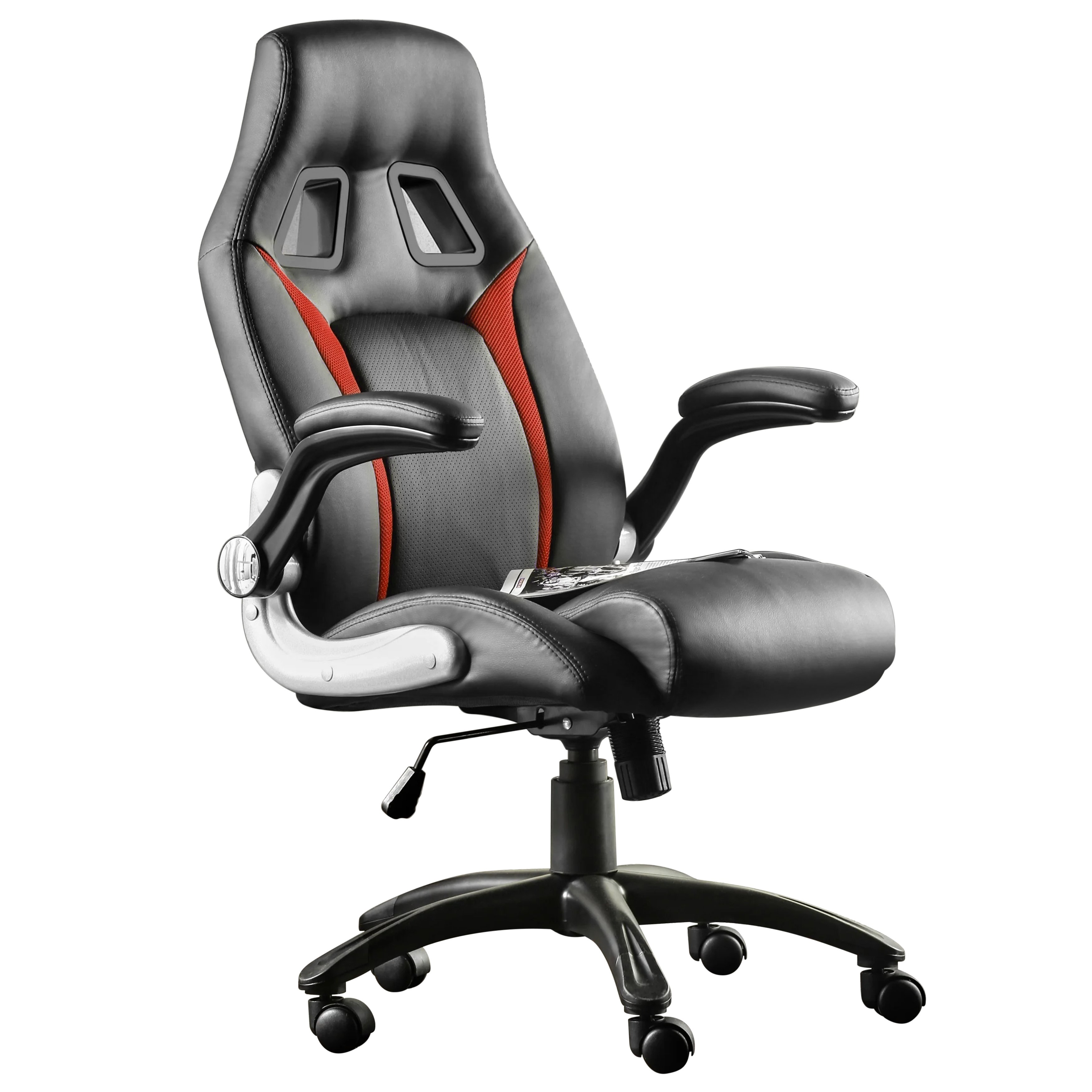 Furgle PU Leather Executive Office Desk BlackRed